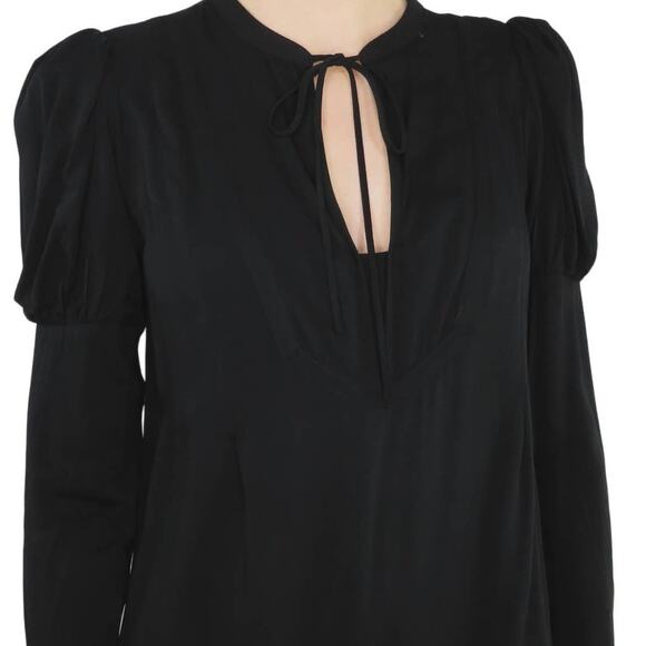 Express Puff Shoulder Long Sleeve V-Neck Blouse Small Twee Chic Small - Picture 3 of 9